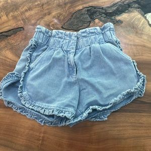 Sea New York faded denim ruffle shorts